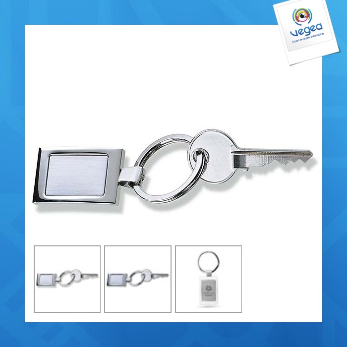 Porte-clés personnalisable rectangulaire métal
