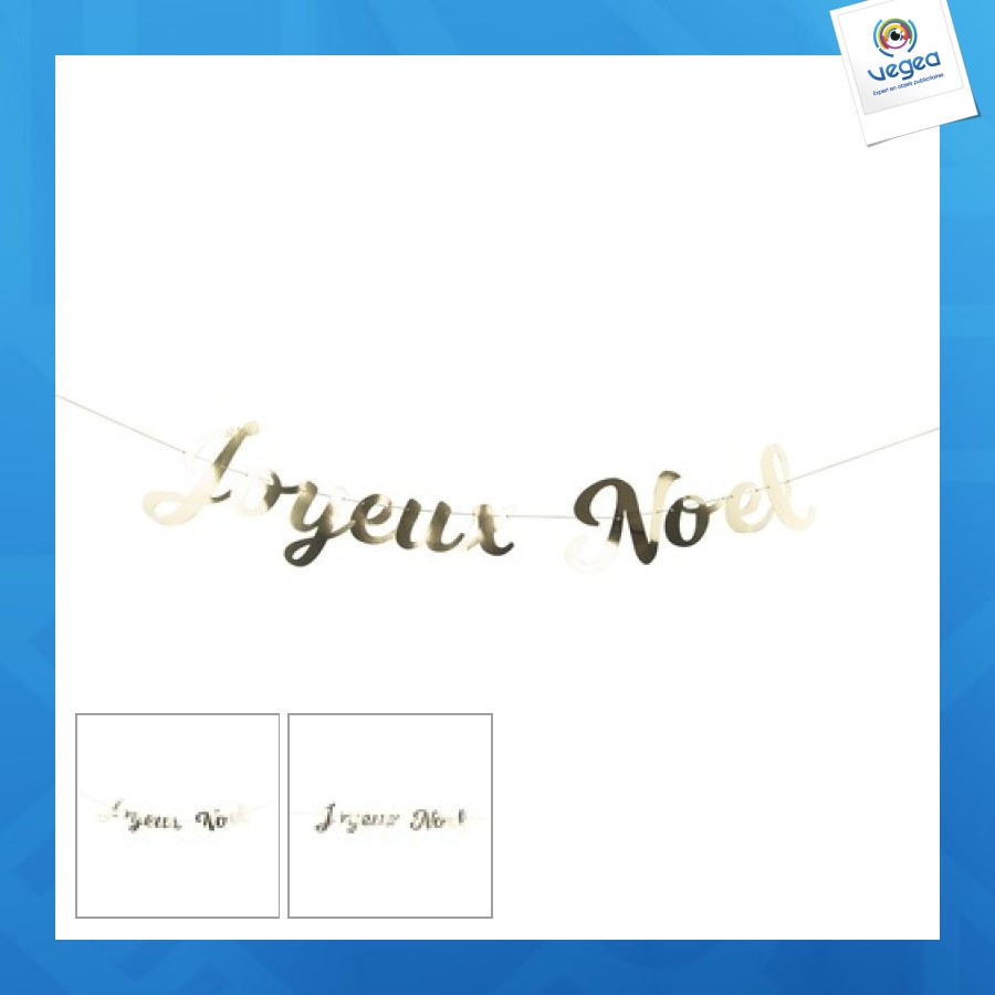 Guirlande lettres joyeux noel or