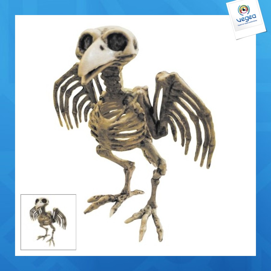Squelette de corbeau avec logo