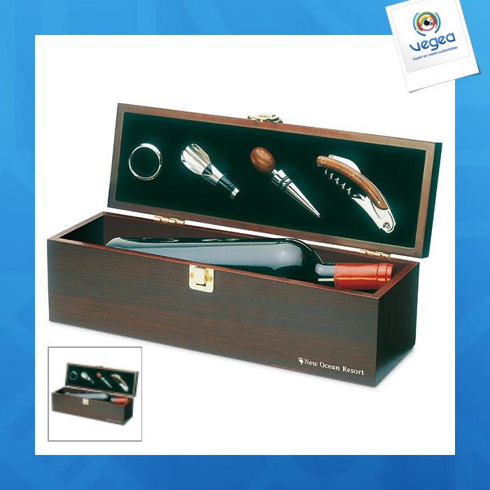 Coffret à vin publicitaire en bois
