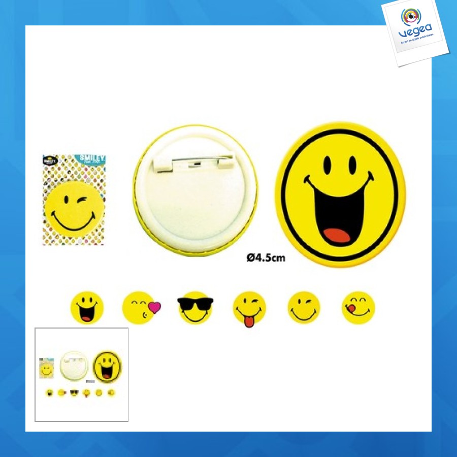 Broche publicitaire 4.5cm smiley