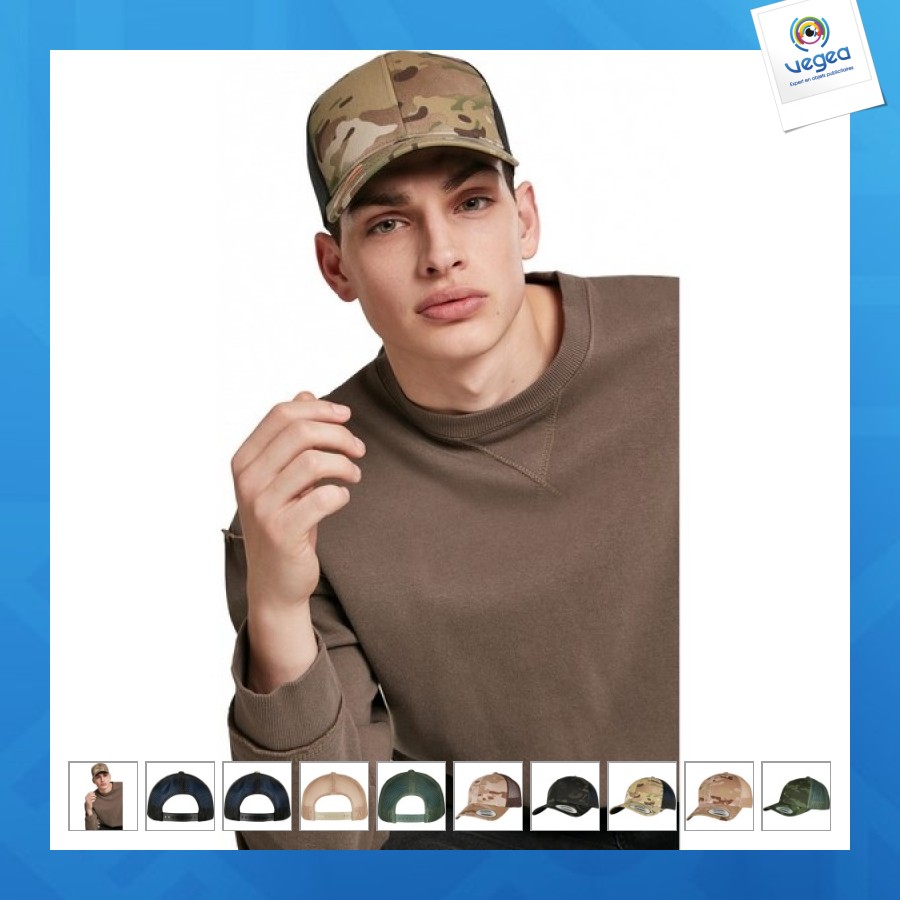 Casquette retro trucker multicam
