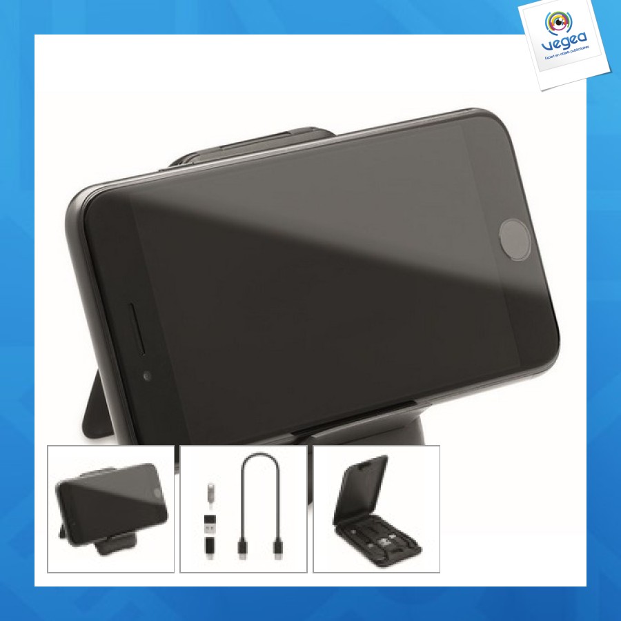 Câble 3 en 1 support téléphone personnalisable
