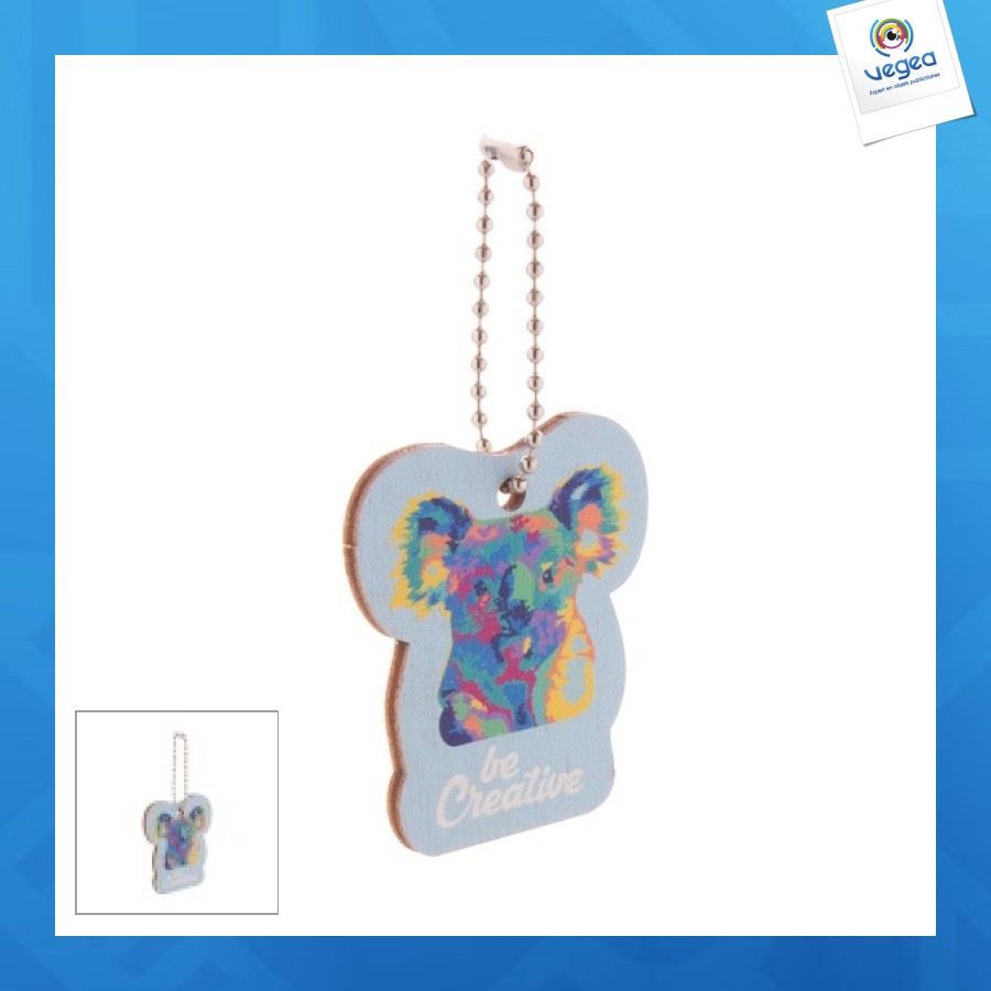 Porte-clés avec logo sur mesure en bois