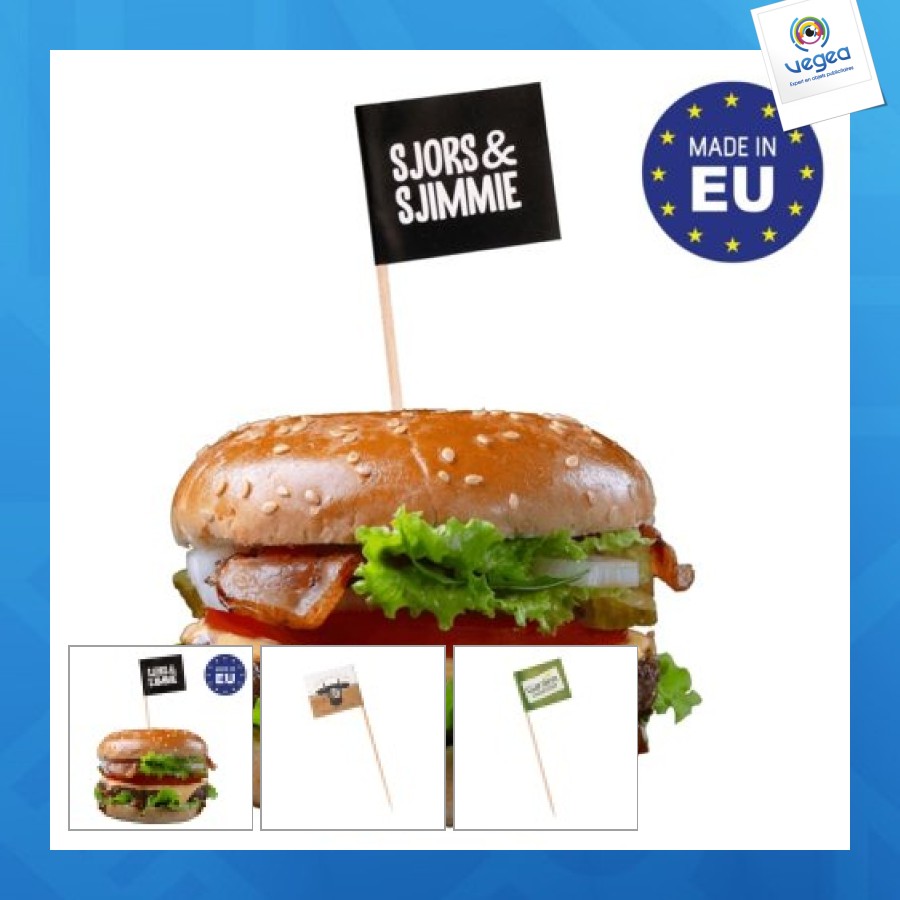 Pique burger mini drapeau