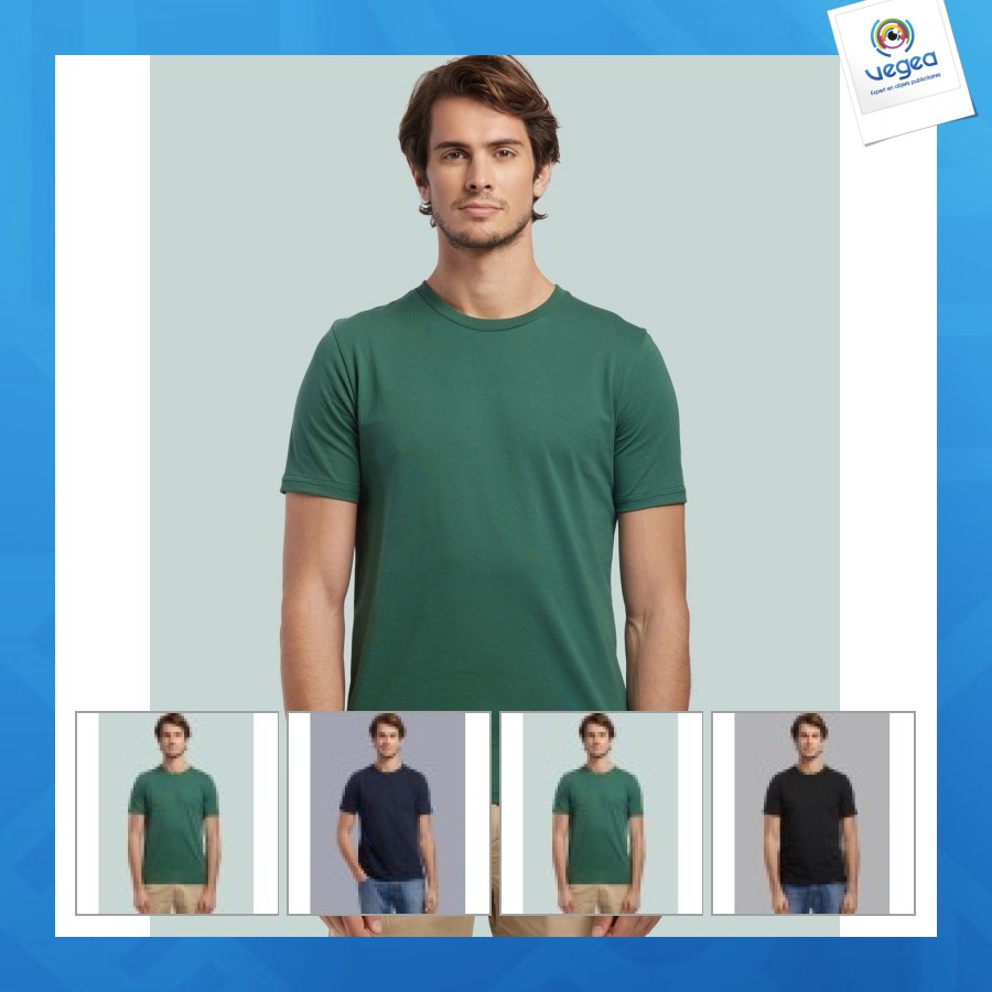 T-shirt blanc homme manches courtes made in france promotionnel 100% coton biologique certifié ocs