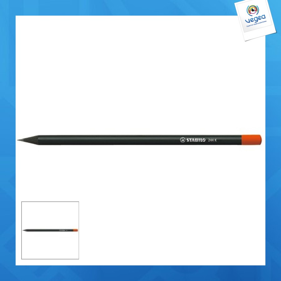Stabilo publicitaire crayon graphite noir avec tête trempée