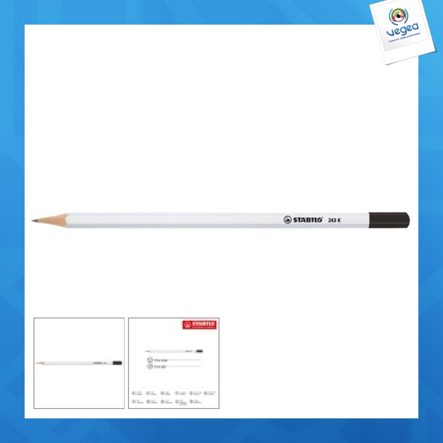Stabilo personnalisable crayon graphite hexagonal blanc avec tête trempée