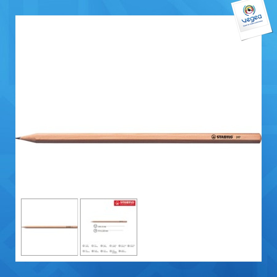 Stabilo personnalisable crayon graphite hexagonal en bois naturel