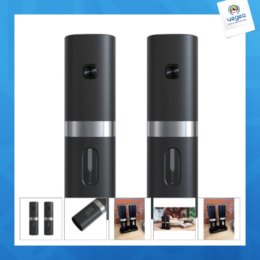 Set de moulins sel et poivre électriques av11 import
