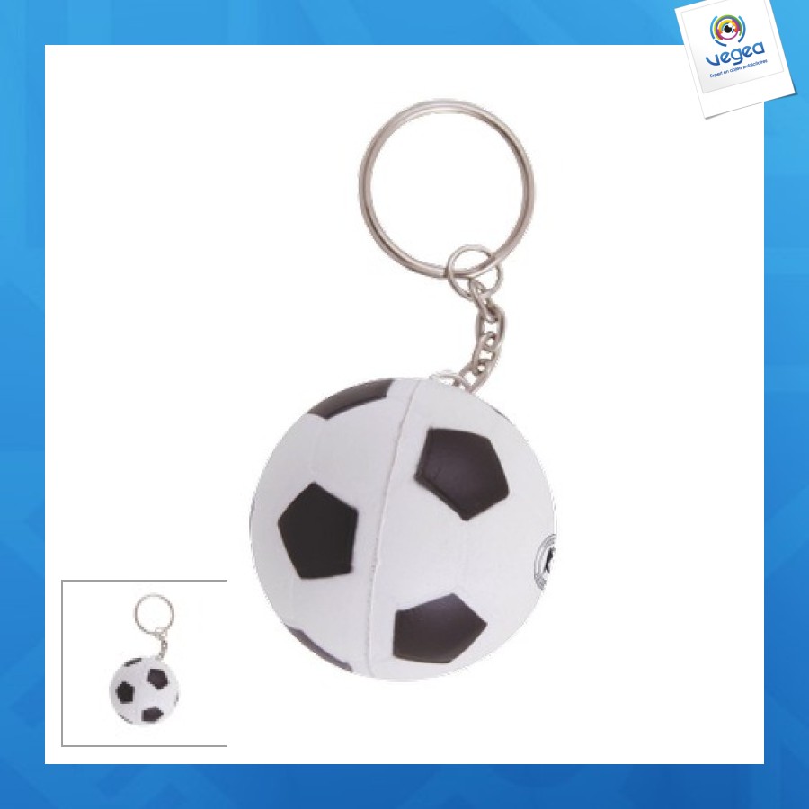 Anti-stress ballon de foot avec porte-clés publicitaire