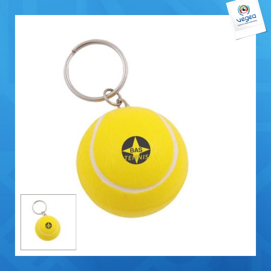 Anti-stress balle de tennis avec porte-clés