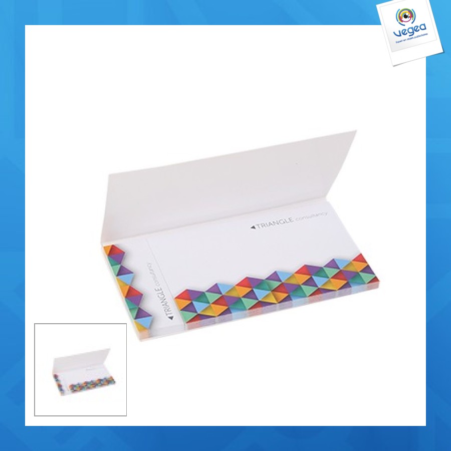 Bloc repositionnable avec couverture 2 en 1, 25 feuilles