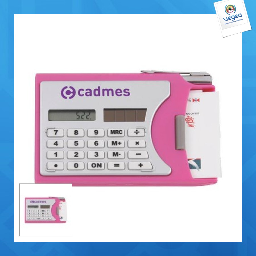 Calculatrice publicitaire protection carte de visite