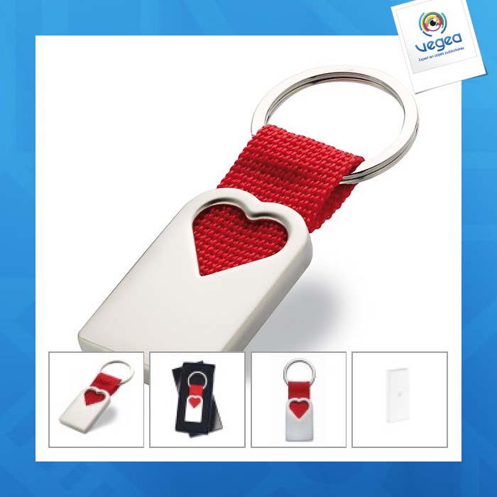 Porte-clés personnalisable coeur en métal