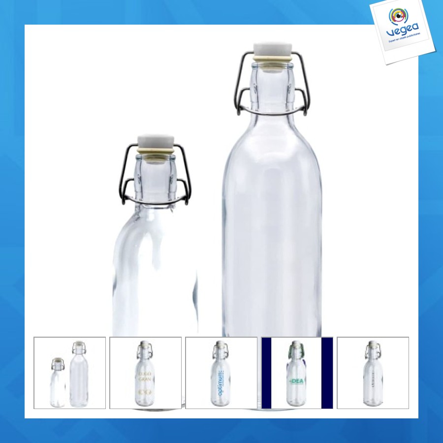 Bouteille en verre personnalisable avec bouchon mécanique 50cl