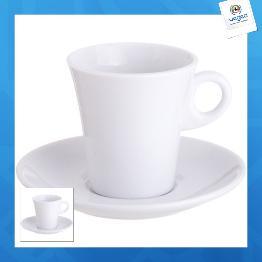 Tasse à café personnalisée 6cl avec soucoupe