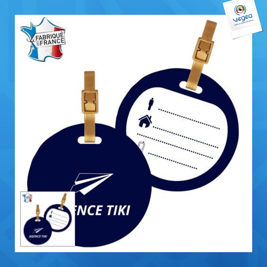 Etiquette bagage personnalisable ronde