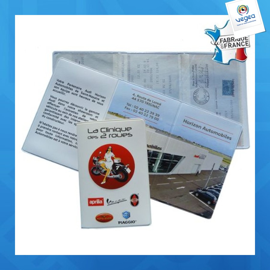 Porte-carte grise 3 volets quadri