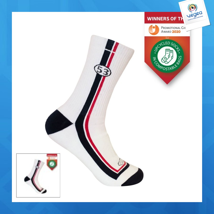 Chaussettes promotionnelles upcyclées