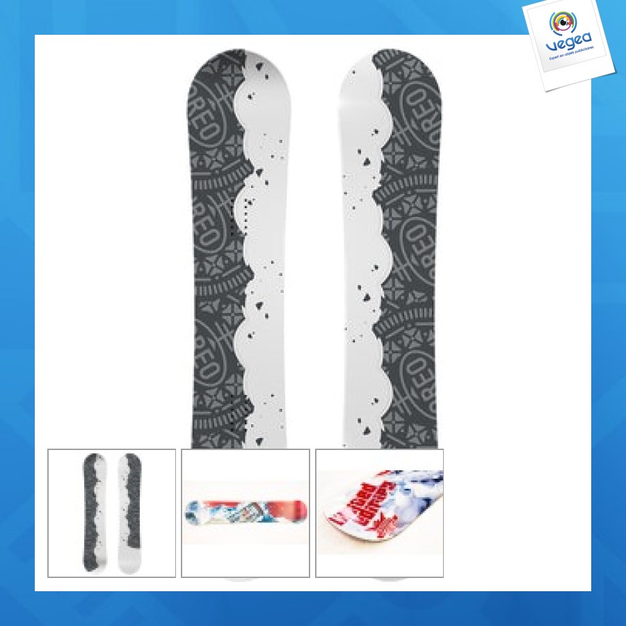 Snowboard publicitaire