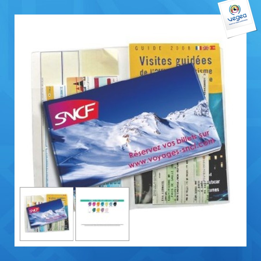 Pochette de voyage promotionnelle 2 volets à l'italienne 2 cristals