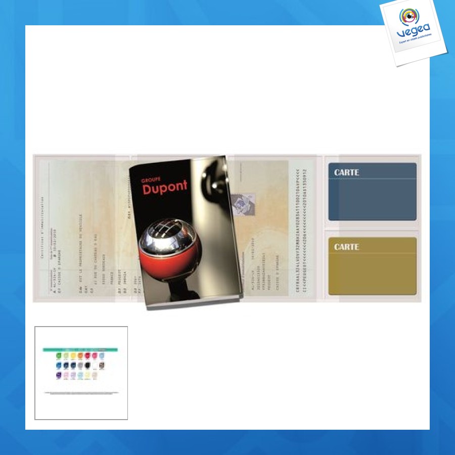 Porte-carte grise 4 volets