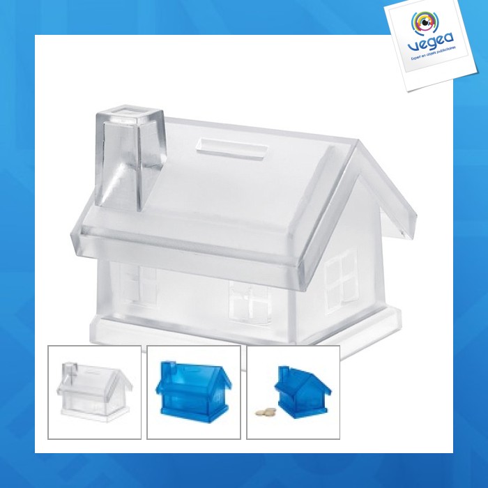 Tirelire maison publicitaire plastique