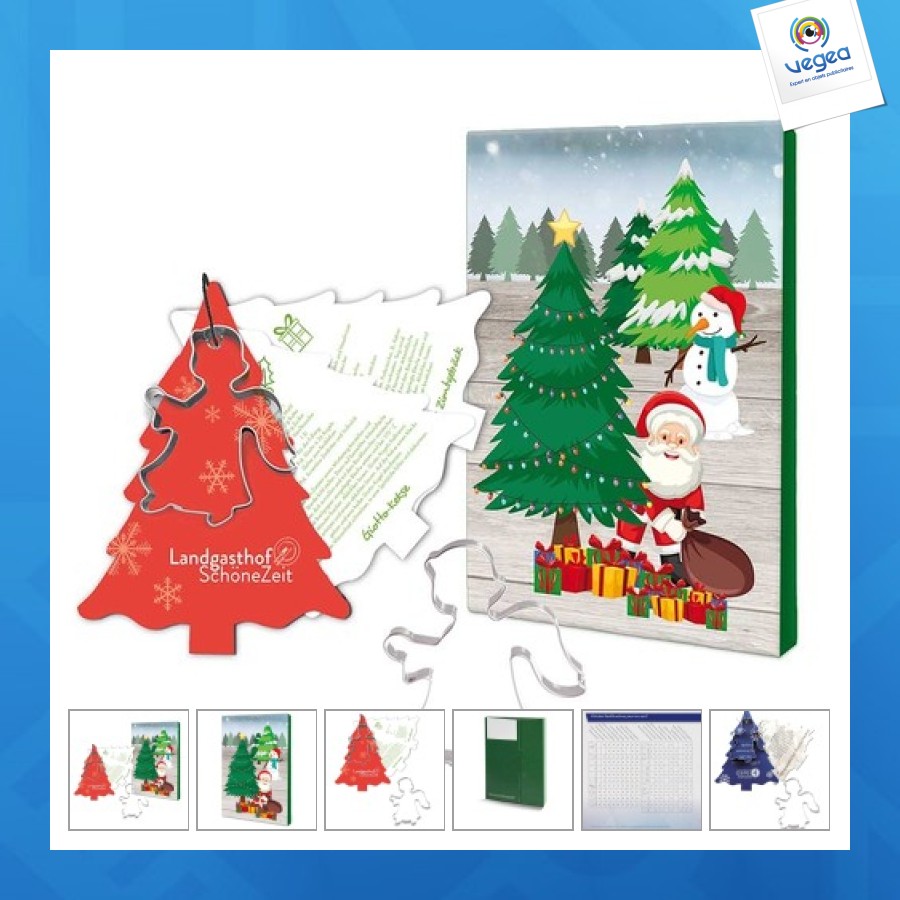 Livre de recettes de noël, sapin, avec moule à gâteau sapin - design standard