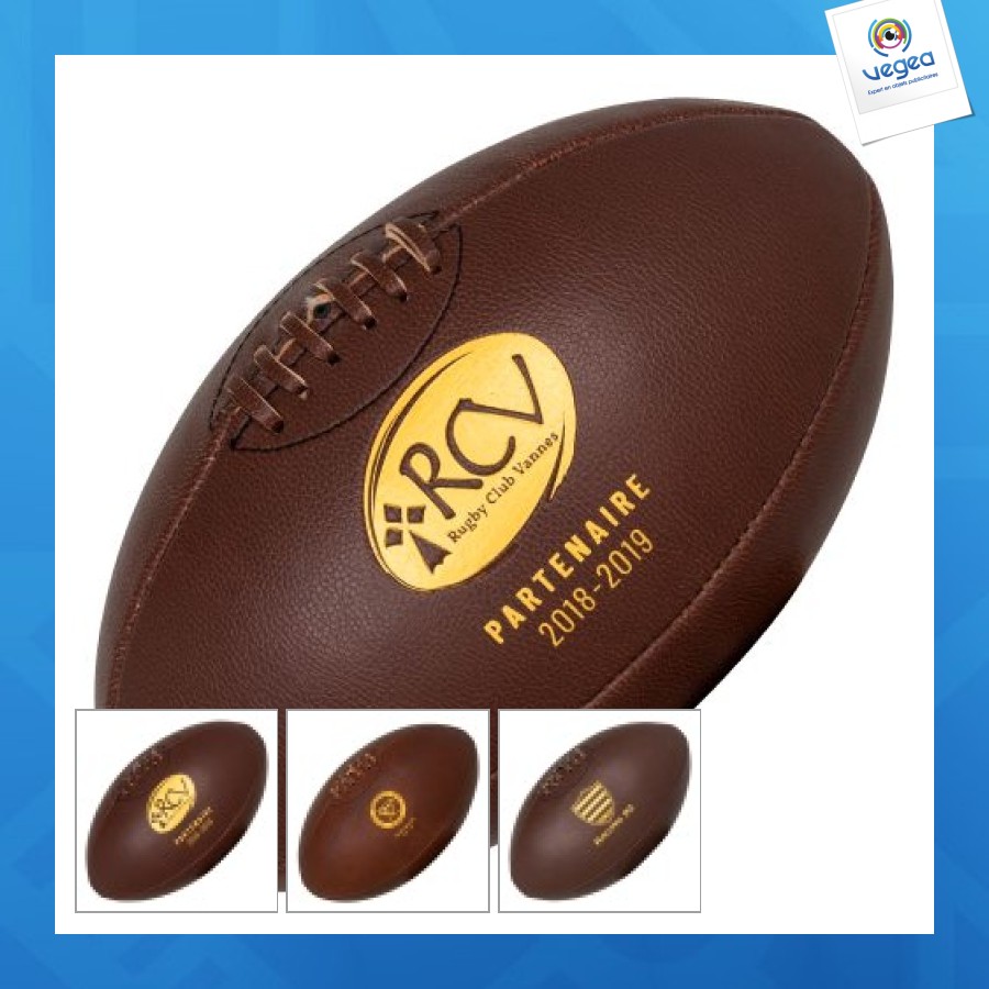 Ballon de rugby vintage promotionnel simili-cuir