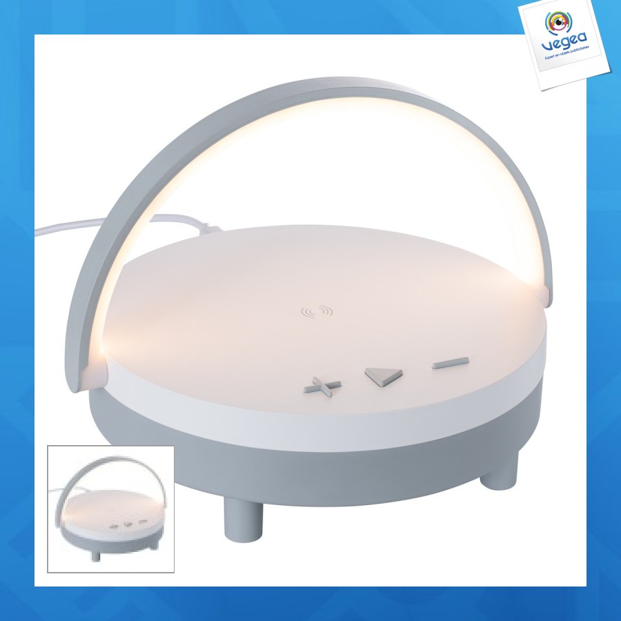 Haut-parleur personnalisé sans fil y compris chargeur sans fil 15w avec lumière reeves