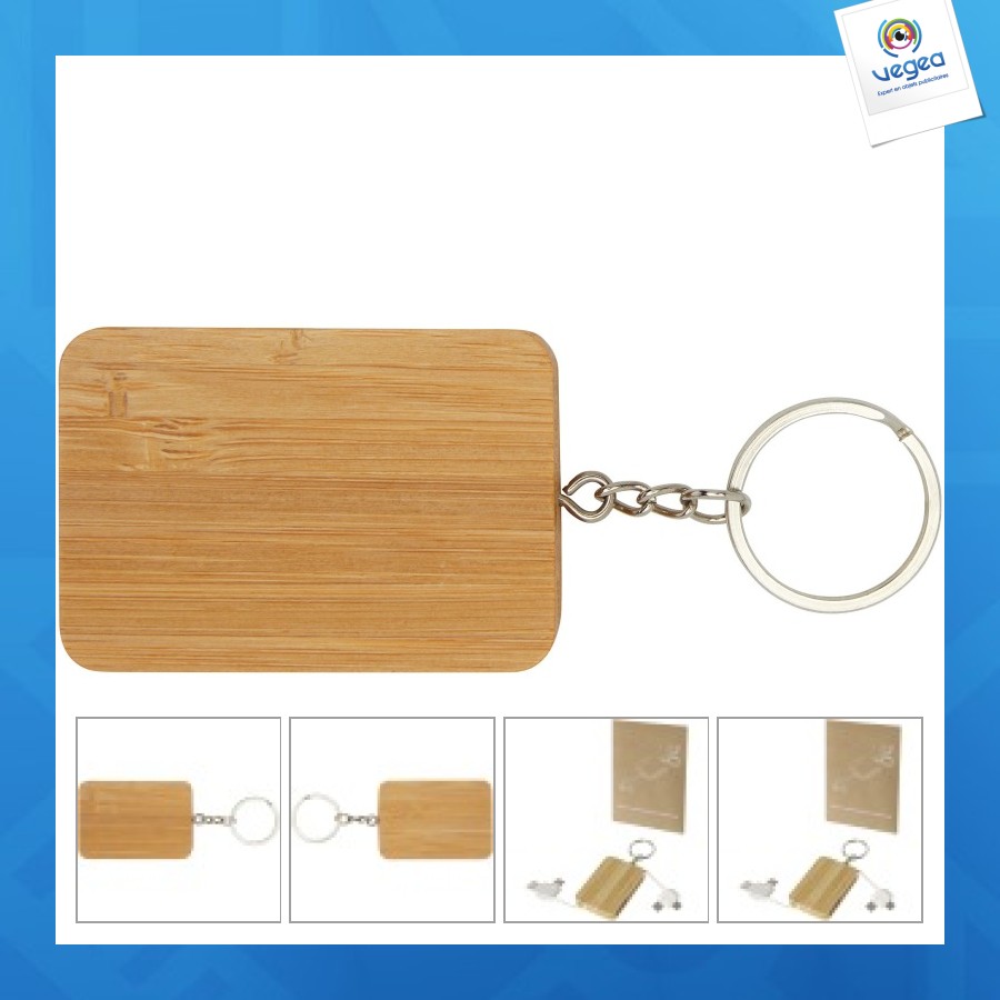 Câble de chargement reel porte-clés personnalisable en bambou rétractable 6-en-1