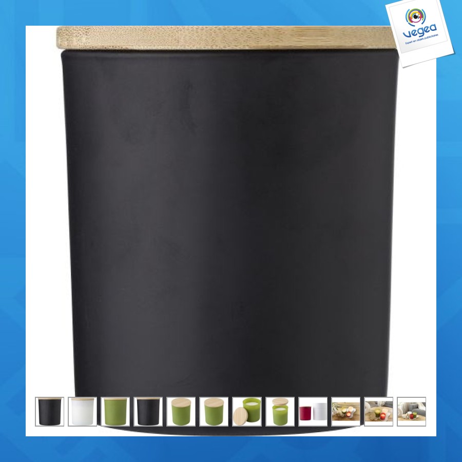 Bougie personnalisable dans un support en verre ø 9.35cm