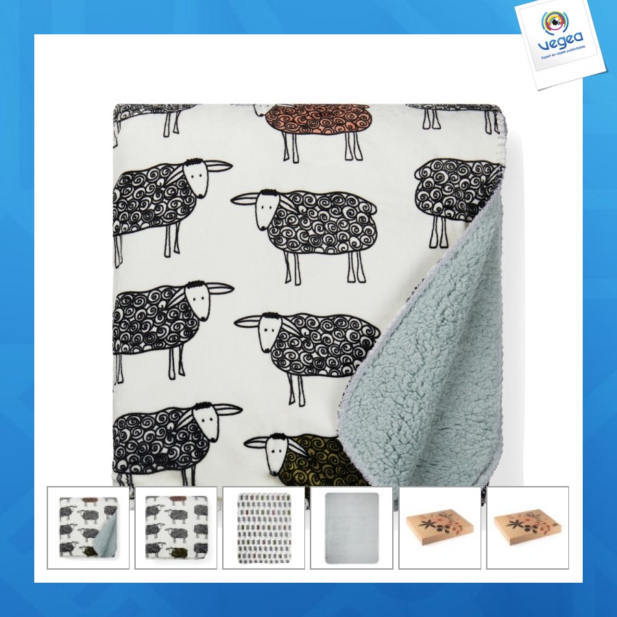 Plaid publicitaire sherpa en rpet sheep - vinga