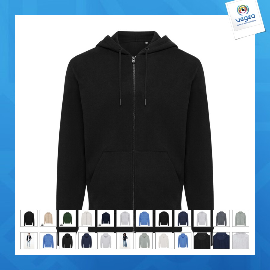 Sweat à capuche publicitaire 50% recyclé 50% bio aware™