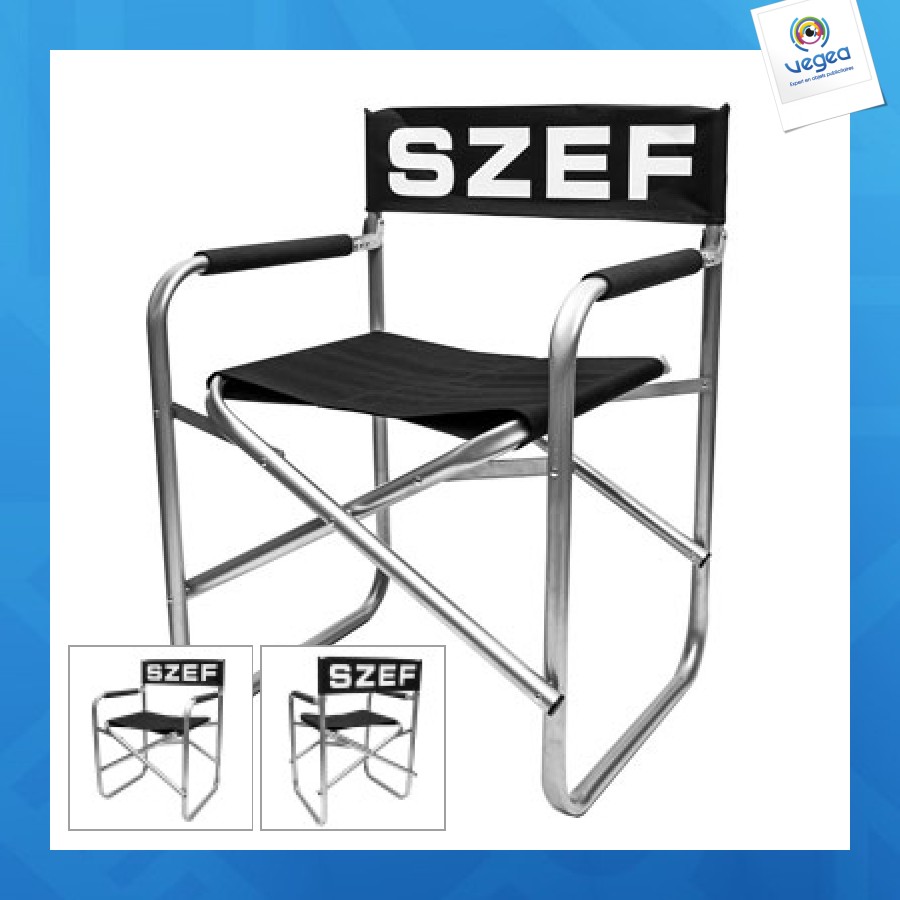 Fauteuil metteur en scene publicitaire alu
