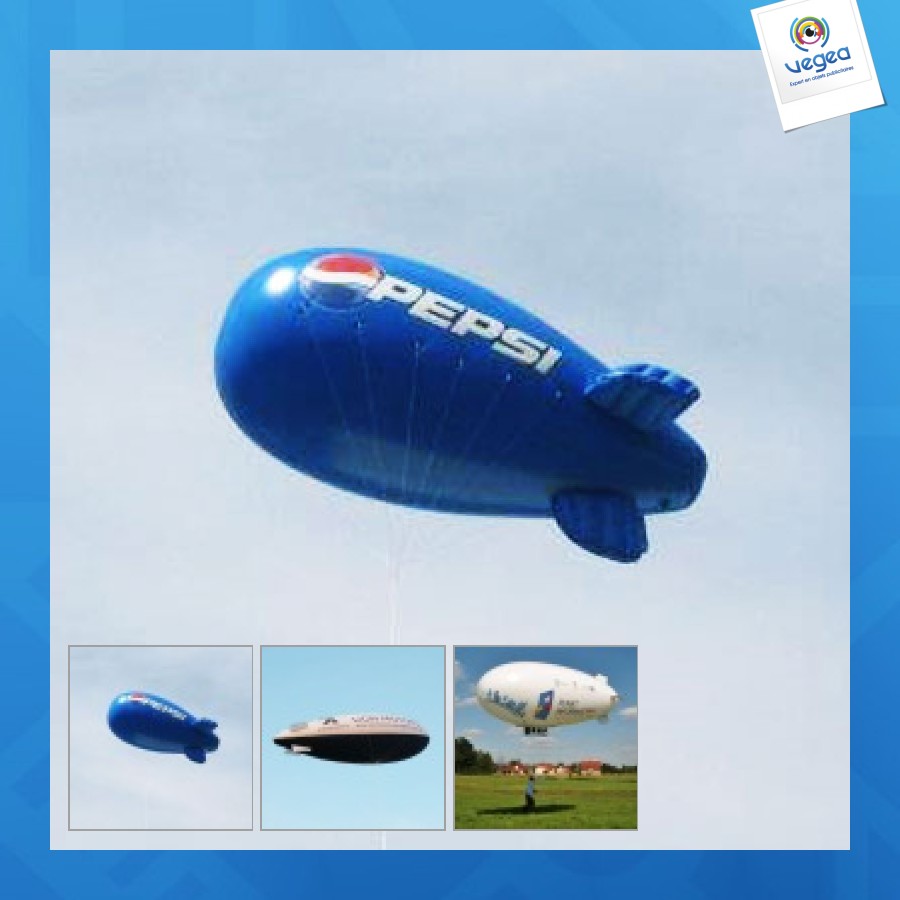 Dirigeable helium publicitaire simple 3m
