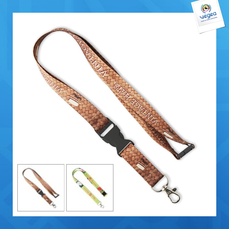 Lanyard publicitaire quadri en rpet fabriqué en europe