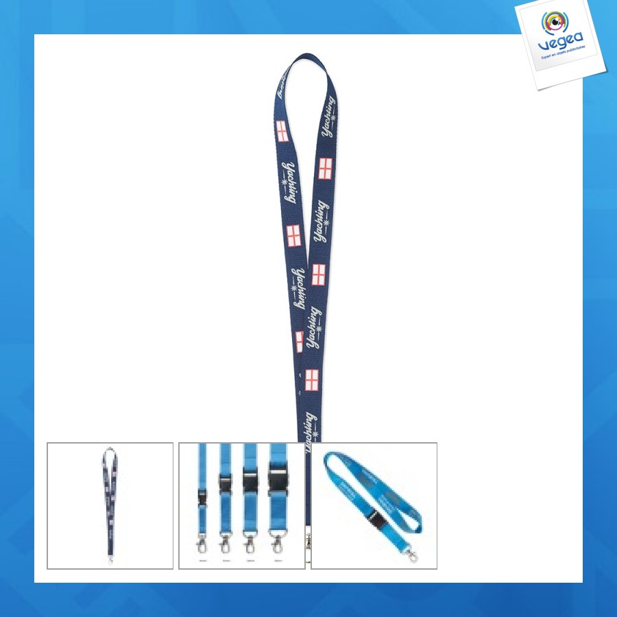 Lanyard publicitaire standard imprimé en 1 à 4 couleurs