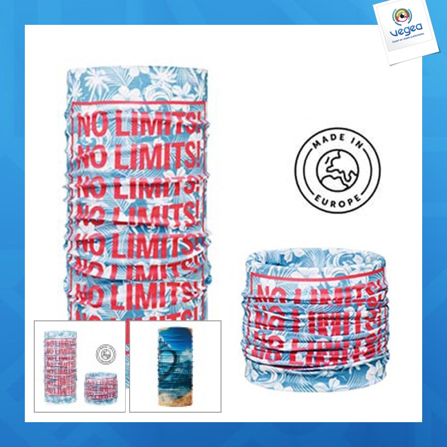 Foulard multifonctions quadri en rpet fabriqué en europe
