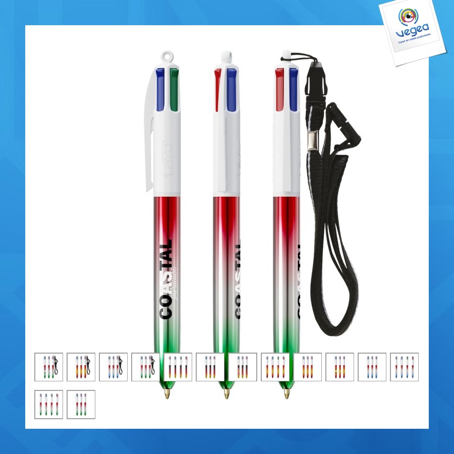 Bic® 4 colours® flags collection lanyard