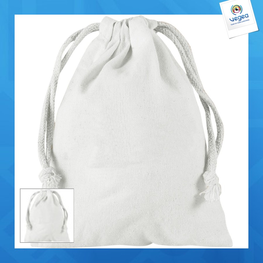 Pochon coton personnalisable fidji xs blanc