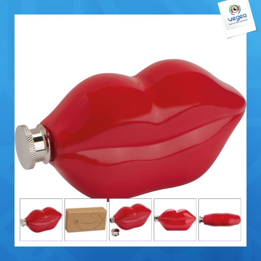 Flasque personnalisable en forme de lèvres