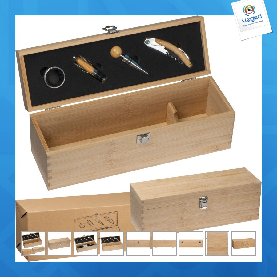 Boîte à vin personnalisable en bois