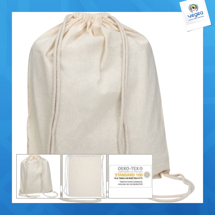 Sac de sport en coton oeko-tex standard 100