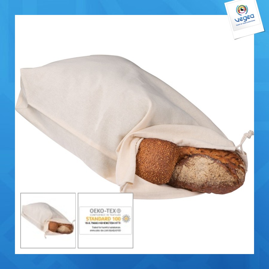 Sac à pain personnalisable en coton oeko-tex standard 100