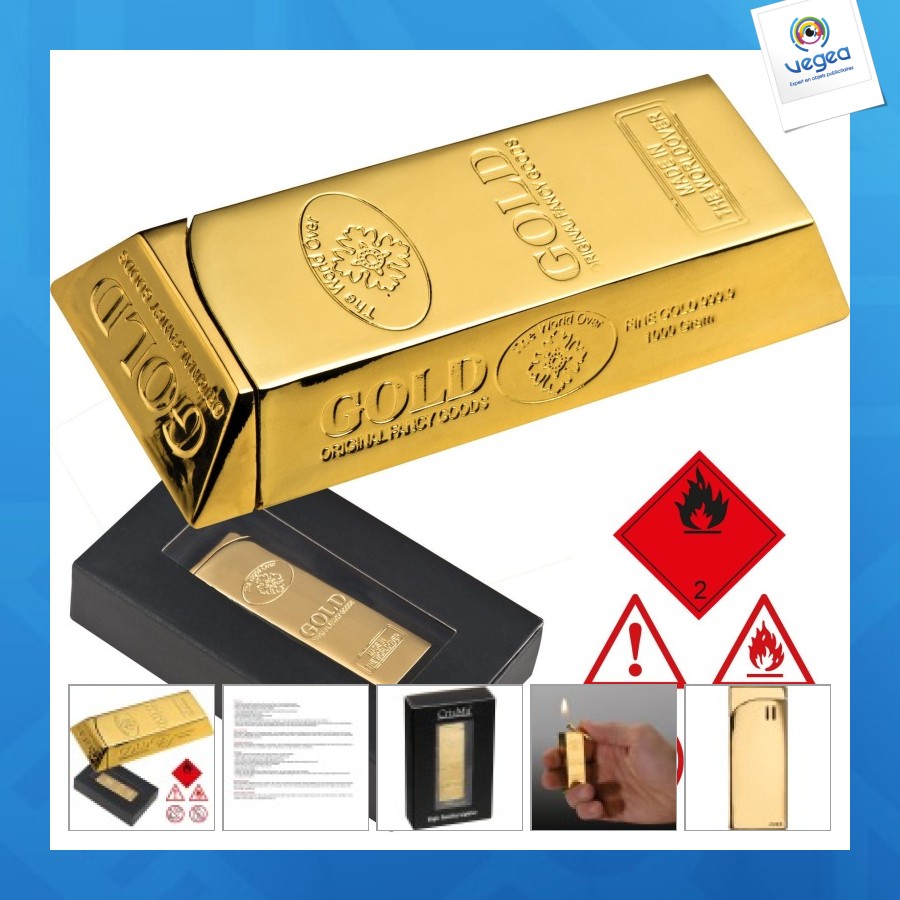 Briquet personnalisable lingot d'or