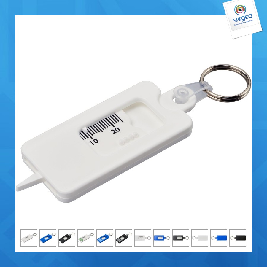 Porte-clés kym recyclé vérificateur personnalisable de structures de pneu