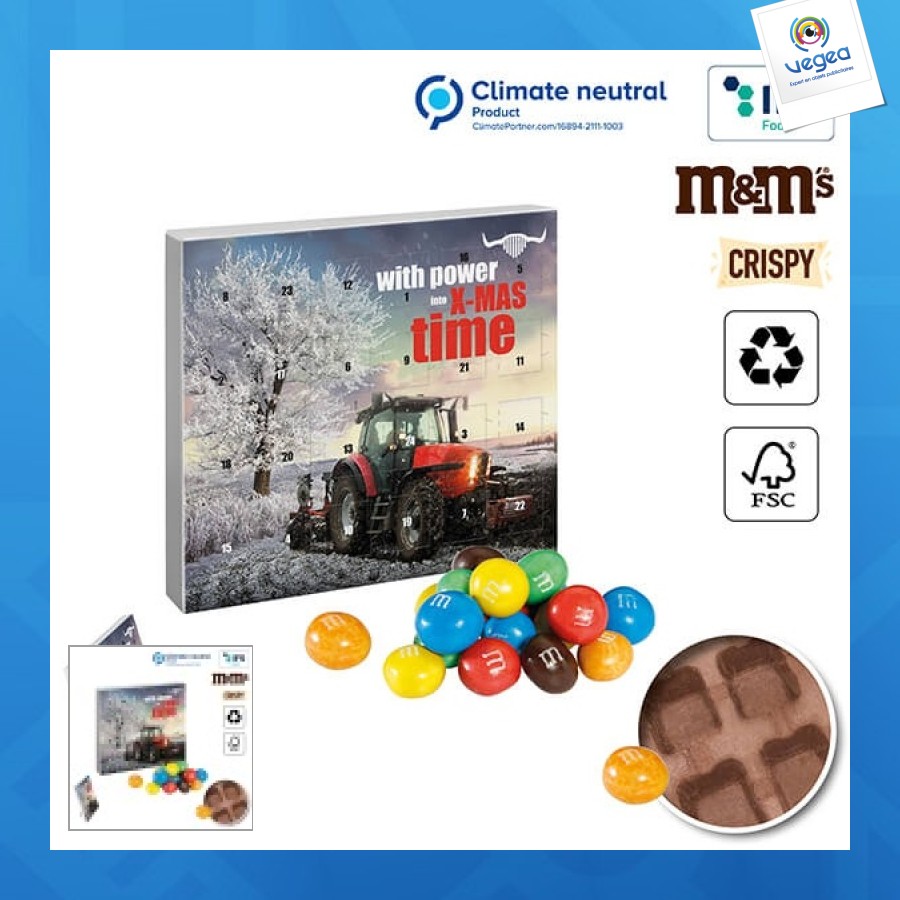 Calendrier de l'avent personnalisé mini avec des m m's® crispy- version écologique