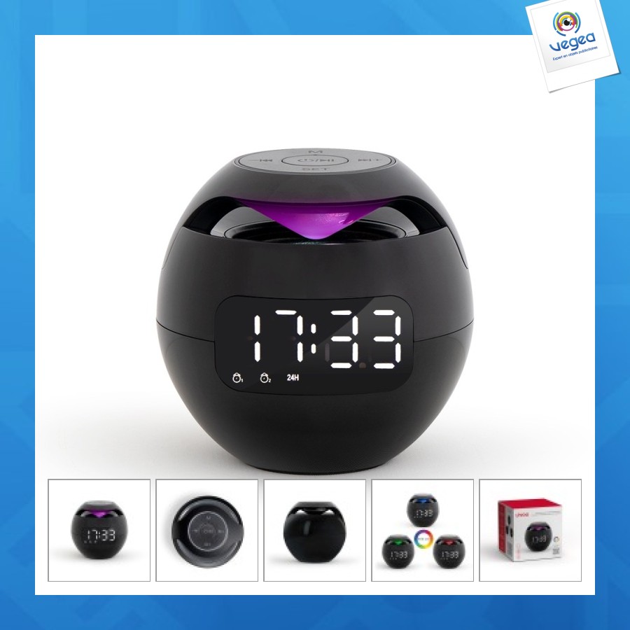 Enceinte réveil promotionnel compatible bluetooth®